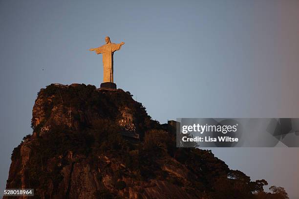 The Christ the Redeemer statue, or 'Cristo Redentor' in Portuguese, stands overlooking Rio de Janeiro, Brazil, on July 17, 2010. The 120-foot tall...