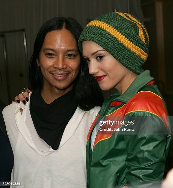 Zaldy, designer, and Gwen Stefani during Olympus Fashion Week Spring 2006 - Zaldy - Front Row and Backstage at The Altman Building in New York City,...