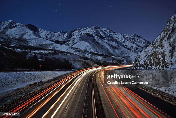 rushing through parley's canyon - salt lake city stock pictures, royalty-free photos & images