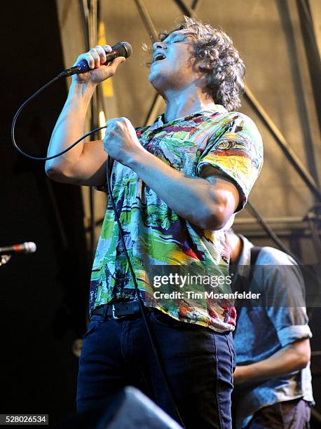 Ed Macfarlane of Friendly Fires performs as part of Day Two of the Treasure Island Music Festival in San Francisco, CA