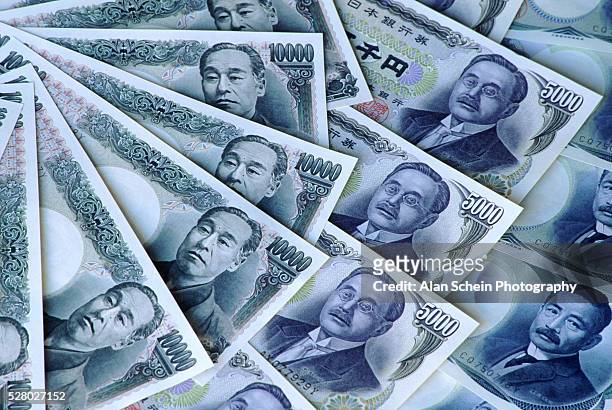 japanese yen - japanese yen note stockfoto's en -beelden