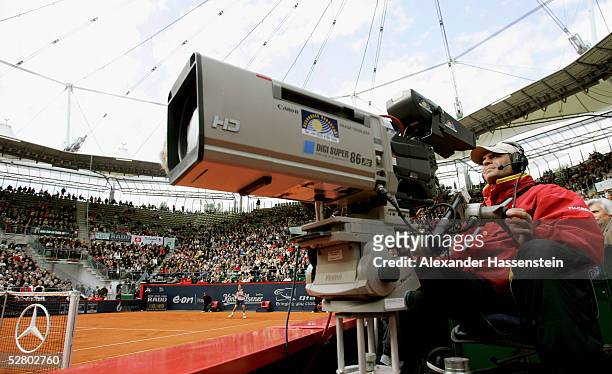 Camera on the Center Court during the Masters Series Hamburg at Rothenbaum on May 12, 2005 in Hamburg, Germany.