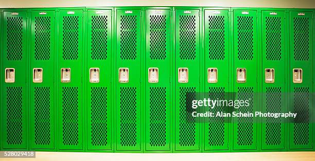 row of lockers - dressing room stock pictures, royalty-free photos & images