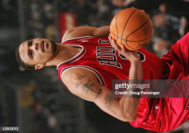 Tyson Chandler of the Chicago Bulls shoots a free throw in Game four of the Eastern Conference Quarterfinals against the Washington Wizards during...