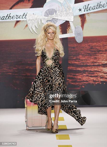 Paris Hilton wearing Heatherette Spring 2007 during Olympus Fashion Week Spring 2007 - Heatherette - Runway at The Tent, Bryant Park in New York...