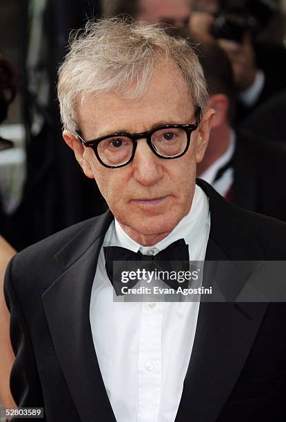 Director Woody Allen attends the premiere of the film "Match Point" at the Palais during the 58th International Cannes Film Festival May 12, 2005 in...