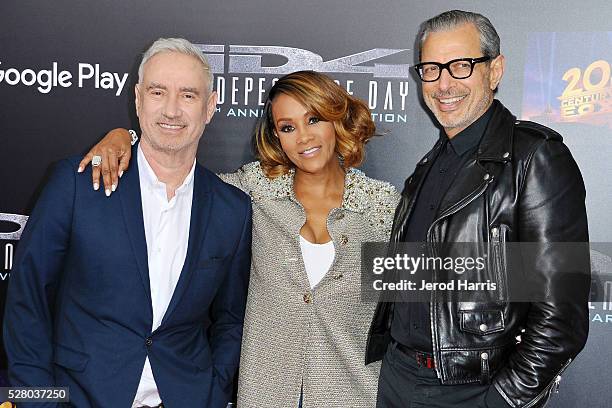 Director Roland Emmerich, Vivica A. Fox and Jeff Goldblum arrive at 20th Century Fox Home Entertainment Celebrates 20th Anniversary Edition of...