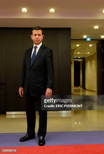 French state-owned electric utility company EDF former Chief Financial Officer Thomas Piquemal poses prior to his hearing by the Economic affairs...
