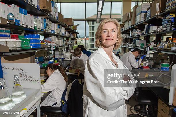 Jennifer Doudna, inventor of the revolutionary gene-editing tool CRISPR photographed in the Li Ka Shing Center on the Campus of the University of...