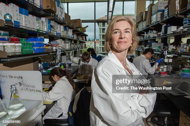 Jennifer Doudna, inventor of the revolutionary gene-editing tool CRISPR photographed in the Li Ka Shing Center on the Campus of the University of...