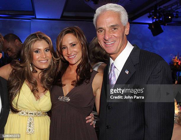 Loren Ridinger, Carole Crist and her husband Gov. Charlie Crist of Florida attend the 15th Annual InterContinental Miami Make-A-Wish Ball at...