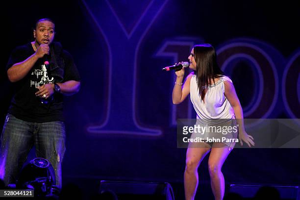 Timbaland and Jojo perform at Y 100 Jingle Ball 2009 at Bank Atlantic Center on December 12, 2009 in Fort Lauderdale, Florida.