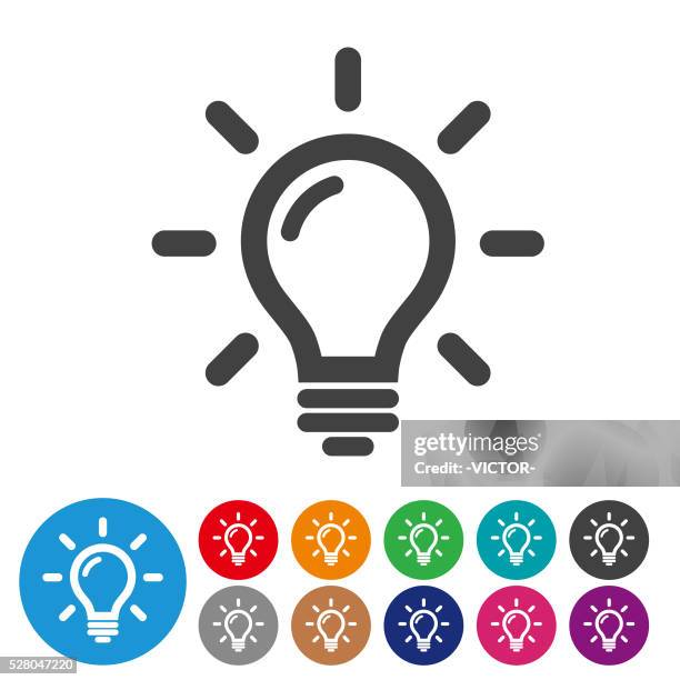 light bulb icon set - graphic icon series - lightbulb icon stock illustrations