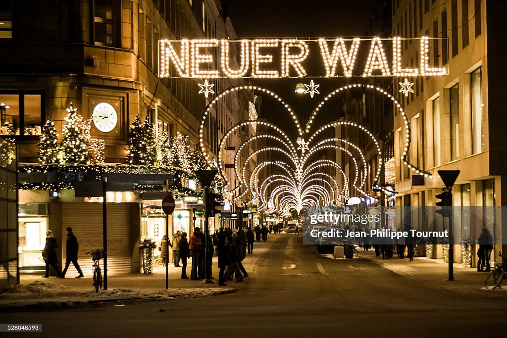 Street decorations for Christmas in Hamburg