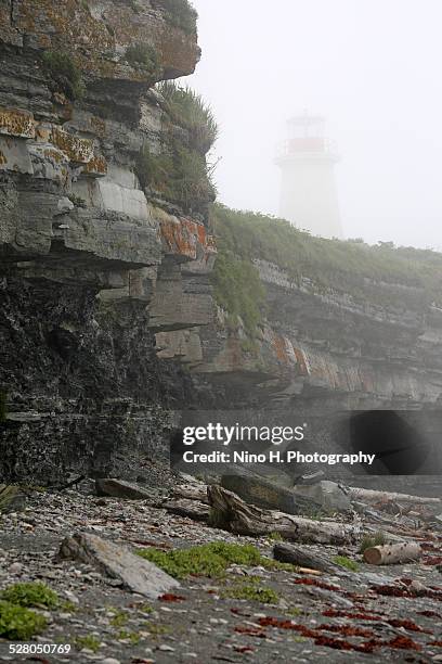 lighthouse - île-aux-perroquet - mingan - perroquet stock pictures, royalty-free photos & images