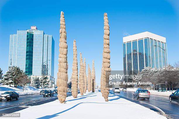 winter road in mississauga - mississauga stock pictures, royalty-free photos & images