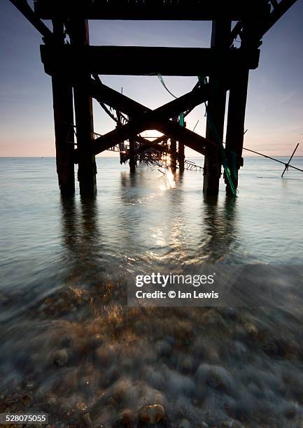 totland pier, isle of wight - totland bay stock pictures, royalty-free photos & images