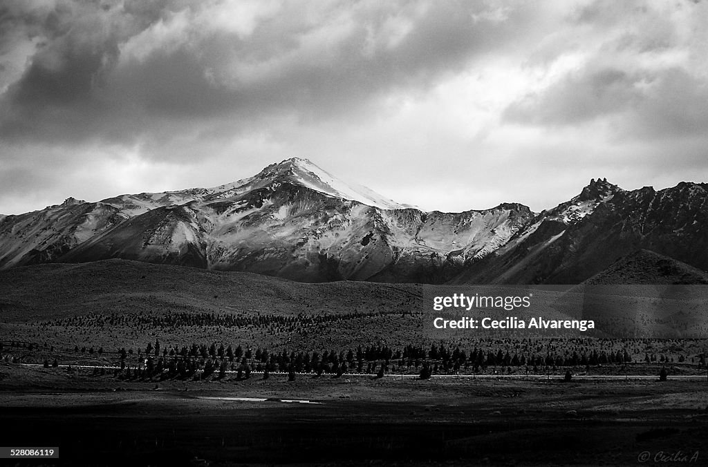 A view of the Andes in Black & White