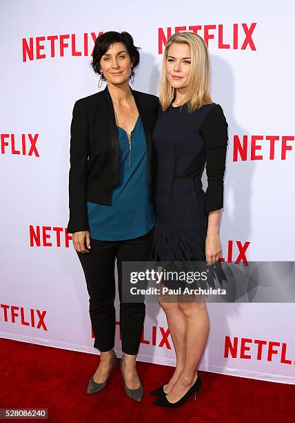Actors Carrie-Anne Moss and Rachael Taylor attend the Netflix original series' "Marvel's Jessica Jones" FYC screening and Q&A at Paramount Studios on...