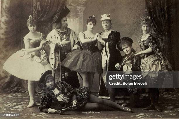 The cast of the first performance of the ballet Sleeping Beauty by the Russian composer Tchaikovsky.