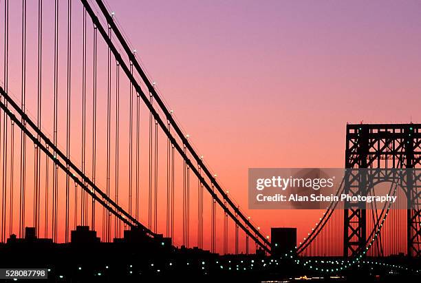 george washington bridge, nyc - george washington bridge fotografías e imágenes de stock