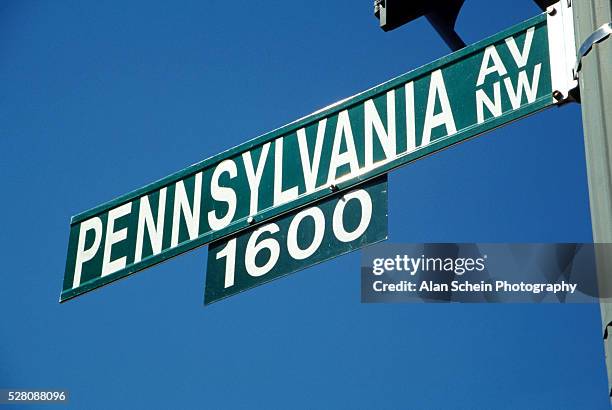 1600 pennsylvania avenue - pennsylvania avenue washington dc stock pictures, royalty-free photos & images