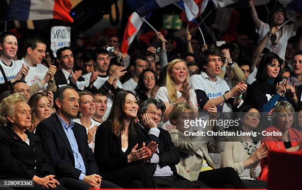 Nicolas Sarkozy, French President and candidate for the 2012 French presidential elections during a meeting at Porte de Versaille exhibition center,...