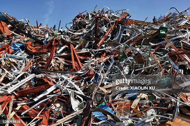 March 1 Kirikiri, Otsuchi, Iwate, Japan. The debris of destroyed village are classified and stacked in the former marina.