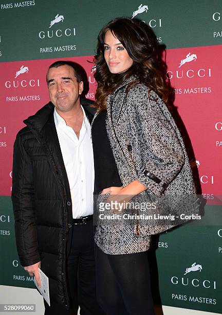 Arnaud Lagardere and his wife Jade attend the Gucci Grand Prix at the Gucci Masters International Jumping Competition in Villepinte, North of Paris,...