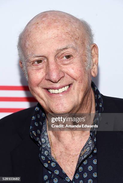 Composer Mike Stoller arrives at the premiere of EPIX's "Under The Gun" at the Samuel Goldwyn Theater on May 3, 2016 in Beverly Hills, California.