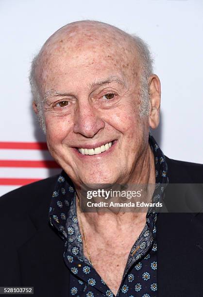 Composer Mike Stoller arrives at the premiere of EPIX's "Under The Gun" at the Samuel Goldwyn Theater on May 3, 2016 in Beverly Hills, California.