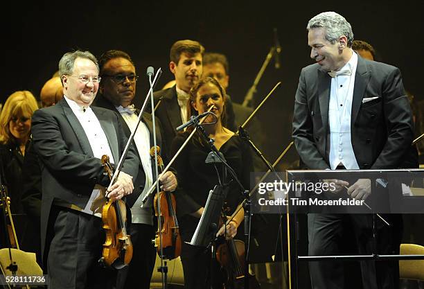 Conductor Eugene Kohn performs in support of Andrea Bocelli at HP Pavilion in San Jose, California.