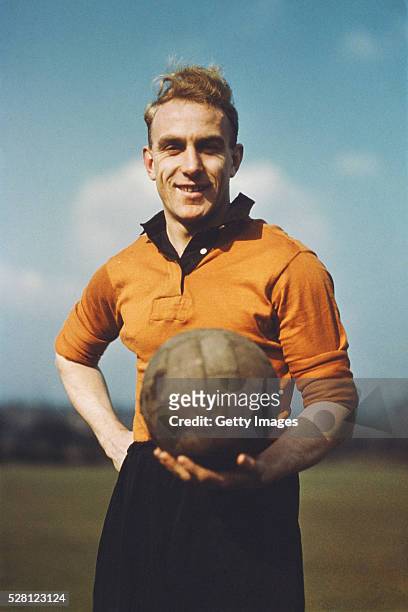 Billy Wright of Wolverhampton Wanderers and England pictured circa 1954.
