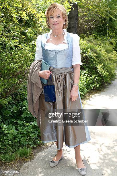 Angela Wepper, mother of Sophie Wepper, during the wedding of Sophie Wepper and David Meister at 'Seehaus' on May 4, 2016 in Munich, Germany.