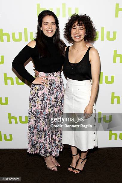 Abbi Jacobson and Ilana Glazer of Broad City attend the 2016 Hulu Upftont on May 04, 2016 in New York, New York.