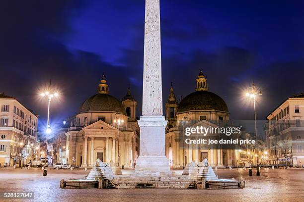 two churches, piazza del popolo, rome, italy - piazza del popolo rome stock pictures, royalty-free photos & images