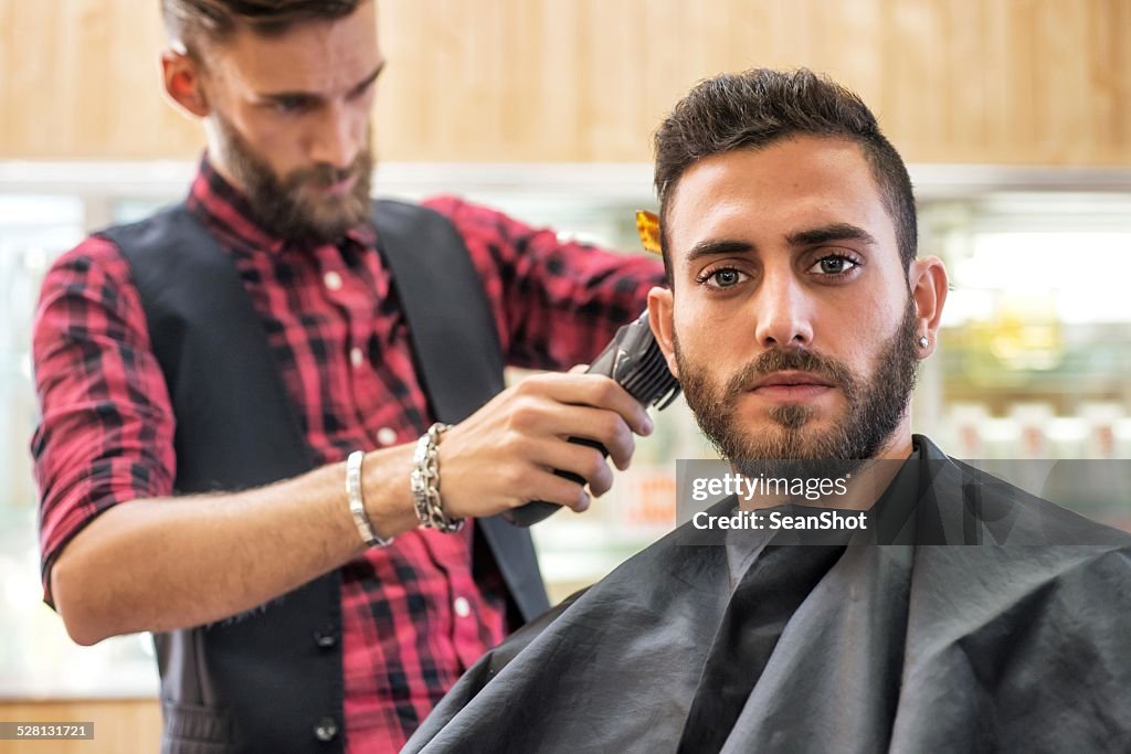 Young Man at the Barber