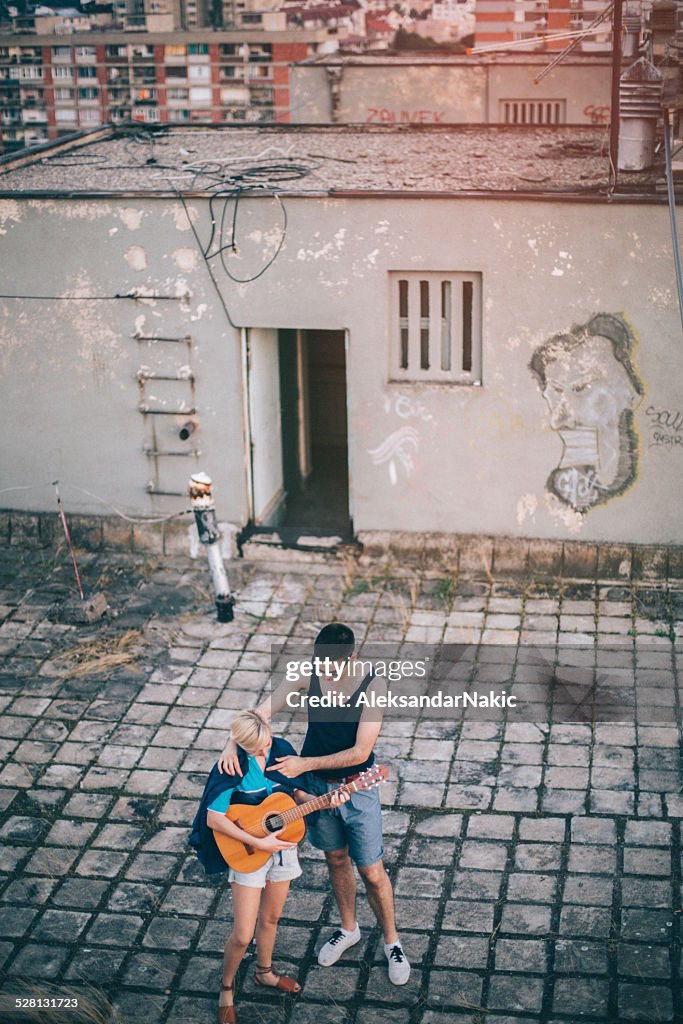 Musiciens sur le toit