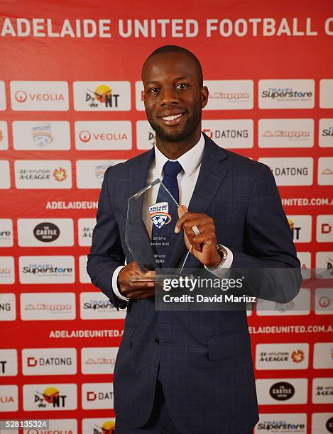 Golden Boot Award Award - Bruce Djite during the 2016 Adelaide United Awards Night on May 4, 2016 in Adelaide, Australia.