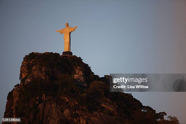 The Christ the Redeemer statue, or 'Cristo Redentor' in Portuguese, stands overlooking Rio de Janeiro, Brazil, on July 17, 2010. The 120-foot tall...