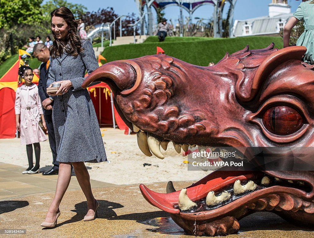 The Duchess Of Cambridge Opens The Magic Garden At Hampton Court Palace