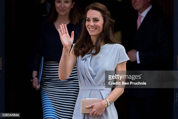 Catherine, Duchess of Cambridge departs the Anna Freud Centre on May 4, 2016 in London, England.