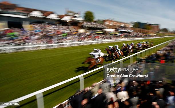 Jamie Spencer riding No Heretic on their way to winning The Betway Chester Cup at Chester racecourse on May 4, 2016 in Chester, England.