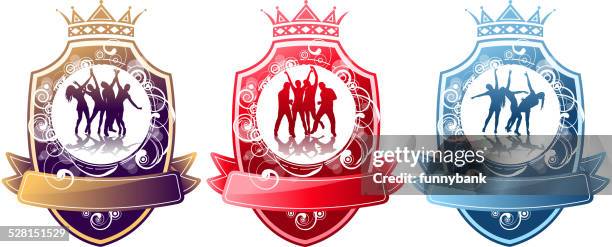nightclub shielding - children playing tag stock illustrations