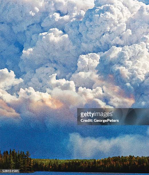 storm clouds - boundary waters canoe area stock illustrations