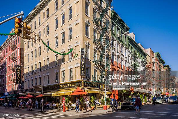 little italy, between hester and mulberry street - lower east side manhattan stock pictures, royalty-free photos & images