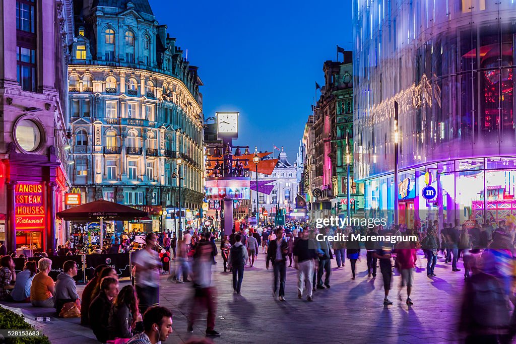 West End, people in Leicester Square