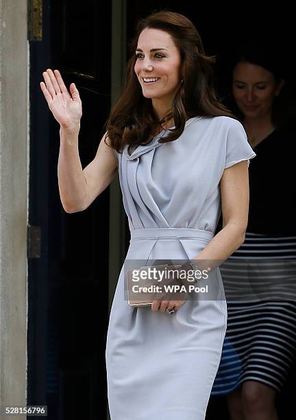 Catherine, Duchess of Cambridge departs after undertaking her first engagement as Patron of the Anna Freud Centre by attending a lunch reception...