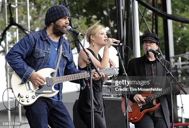 Daniel Lanois and Trixie Whitley of Daniel Lanois' Black Dub perform as part of the Austin City Limits Music Festival Day Two at Zilker Park in...