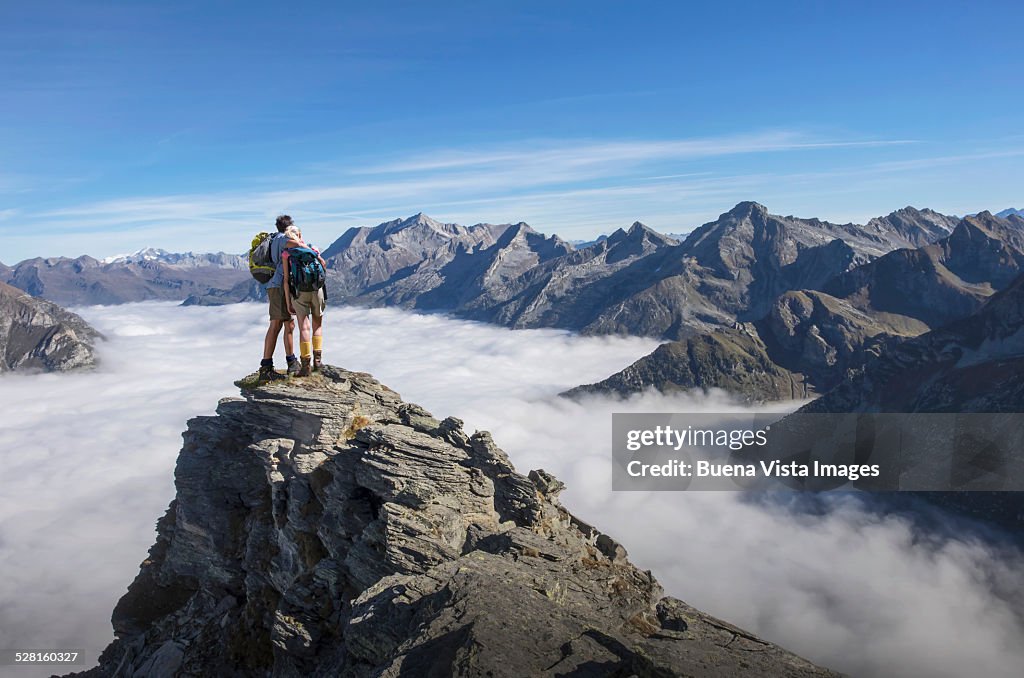 Couple on a mountain top